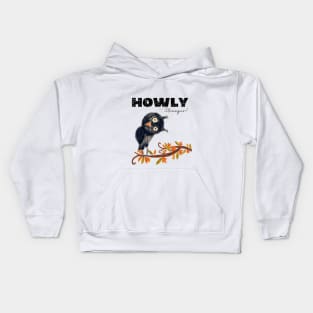 Funny Animal Quote Owl Hand drawn Illustration Howly Stranger Kids Hoodie